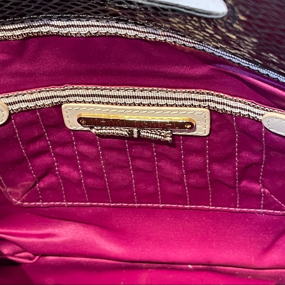 Henri Bendel Black Python Textured Leather Conver… - image 7